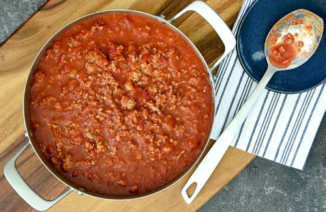 pot of turkey ragu