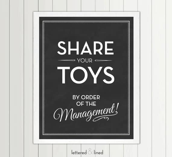 share your toys print for shared boys room