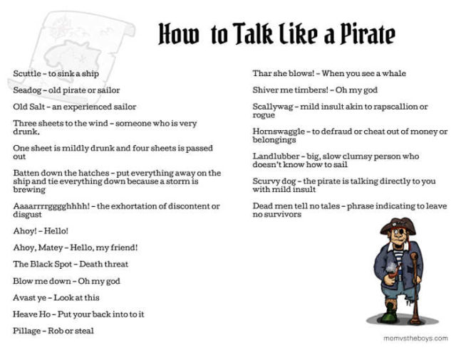 Celebrate Talk Like A Pirate Day! – Mom vs the Boys