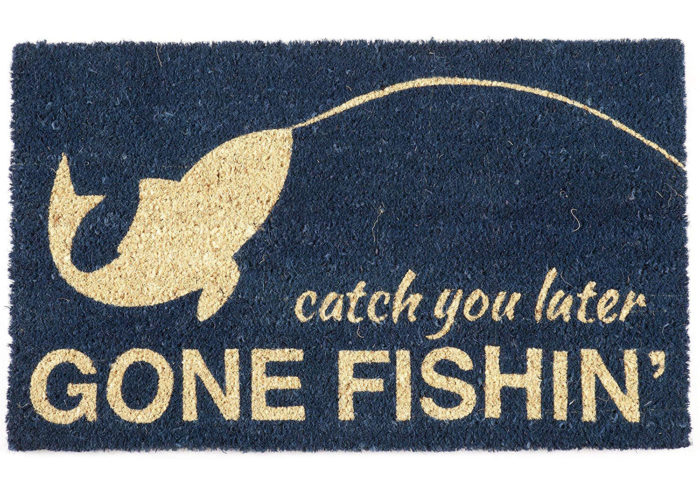 gone fishing doormat