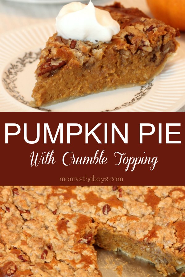 pumpkin pie with crumble topping 
