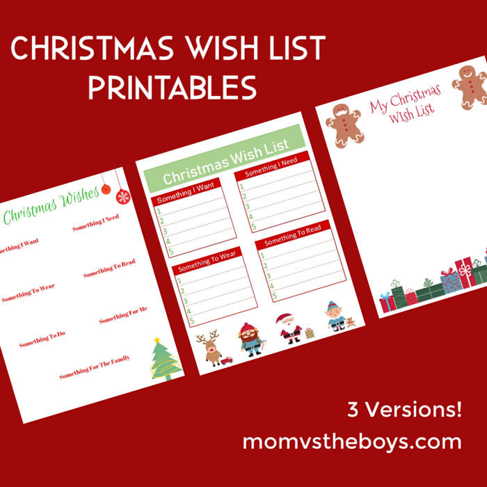 Christmas Wish List Printables 3 Versions Mom Vs The Boys