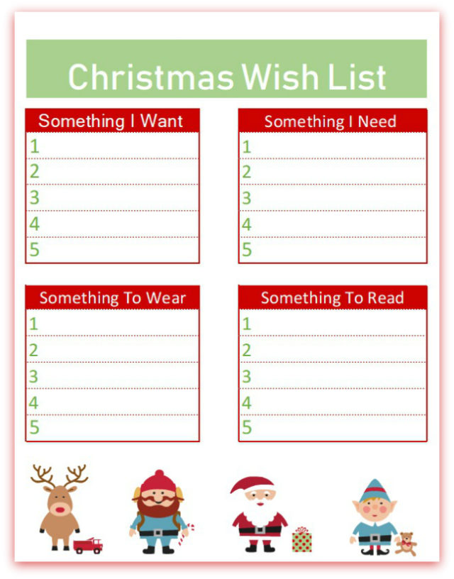 Christmas Wish List Printables - 3 Versions – Mom vs the Boys