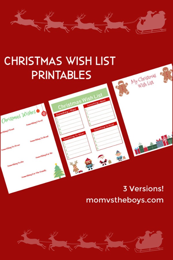 Christmas Wish List Printables