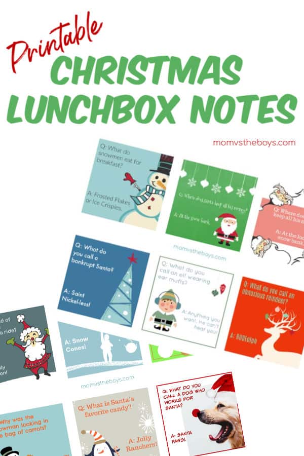 Printable Christmas Lunchbox Jokes – Mom vs the Boys