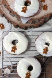 gingerbread donuts with cream cheese icing