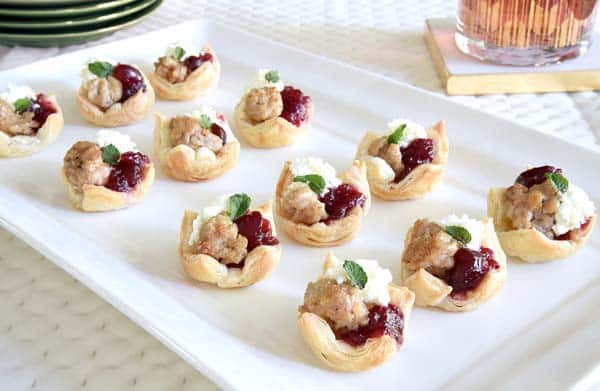 Turkey, Cranberry, Goat Cheese Party Bites