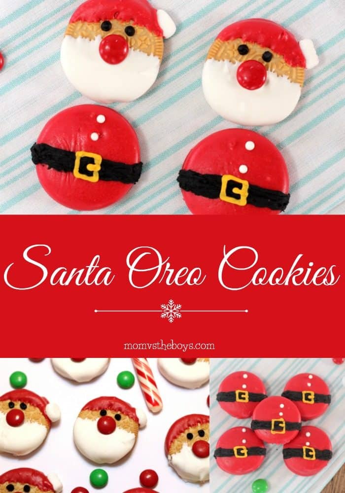 Santa Oreo Cookies are a fun No Bake Christmas treat that is easy for the kids to help with for the holidays.