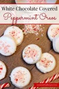 white chocolate covered peppermint oreo cookies