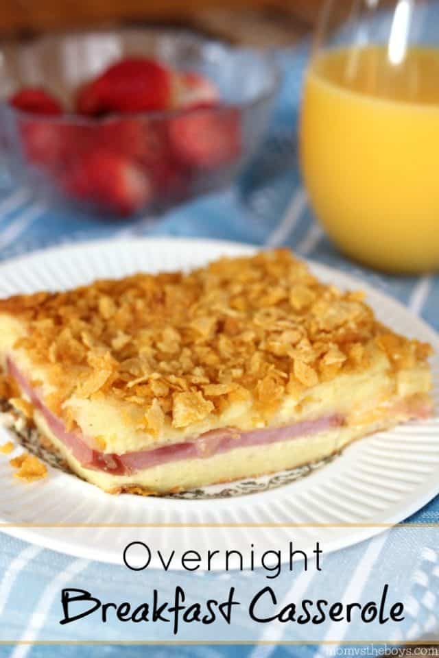Ham and Cheese Overnight Breakfast Casserole – Mom vs the Boys