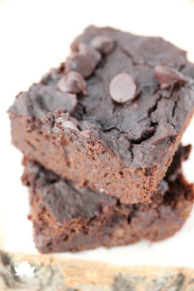 black bean brownies stacked 