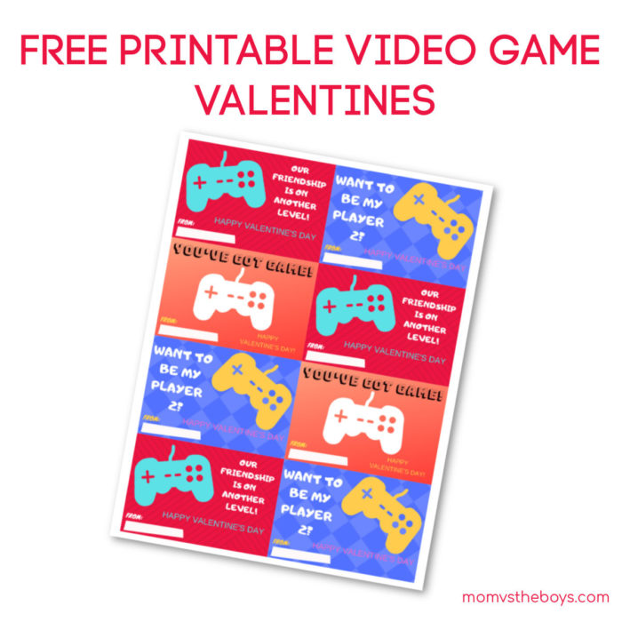 Free Printable Video Game Valentines