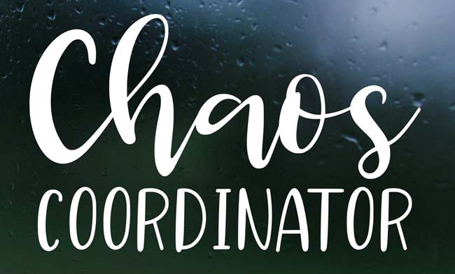 chaos coordinator car decal for moms