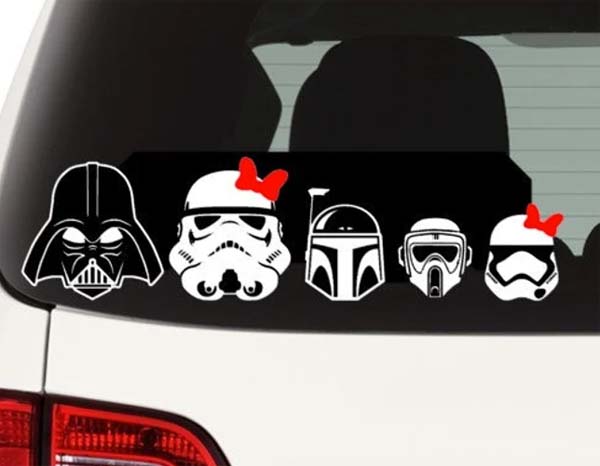 star wars family car decal