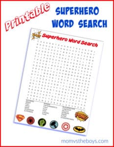 superhero word search