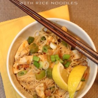 Thai Red Curry Chicken with Rice Noodles