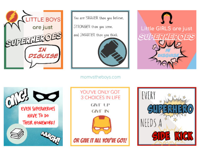 Motivational Superhero Lunch Box Notes – Mom vs the Boys
