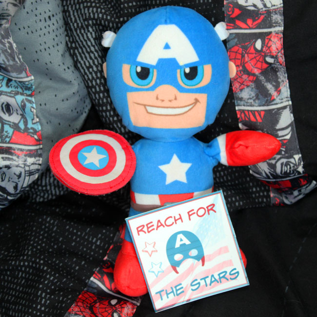 captain america lunch box note