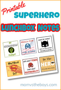 superhero lunch box notes