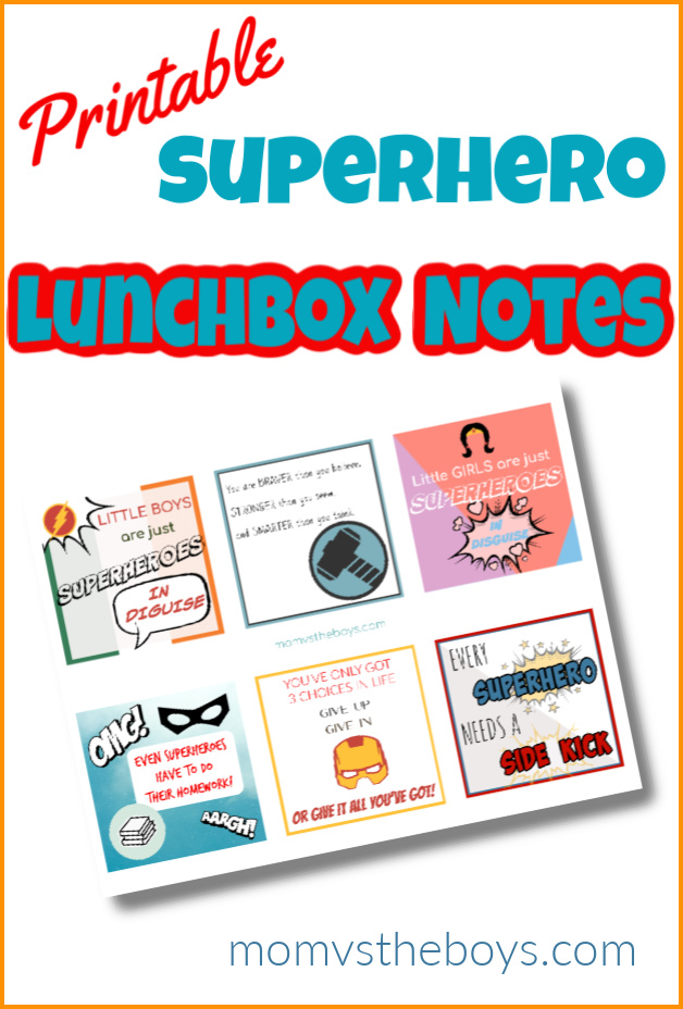 super hero lunchbox note