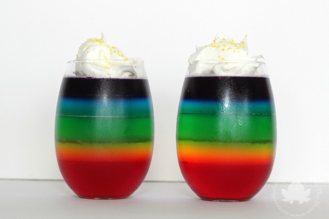 rainbow jello cups