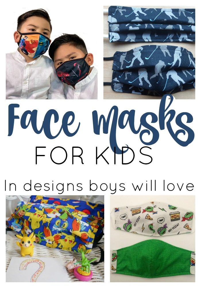 face masks for kids in designs boys will love