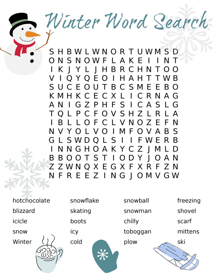 Winter Word Search Puzzle Printable Mom Vs The Boys