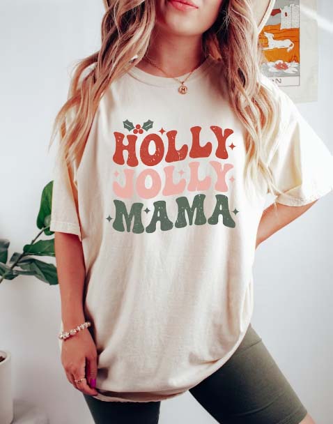 holly jolly mama tee