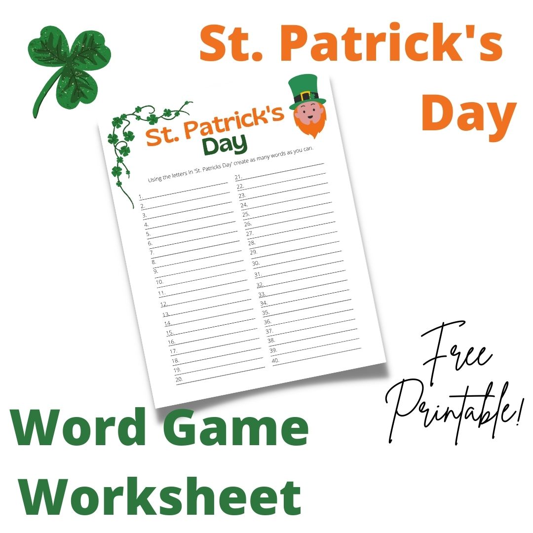 St. Patrick's Day Word Game Printable – Mom vs the Boys