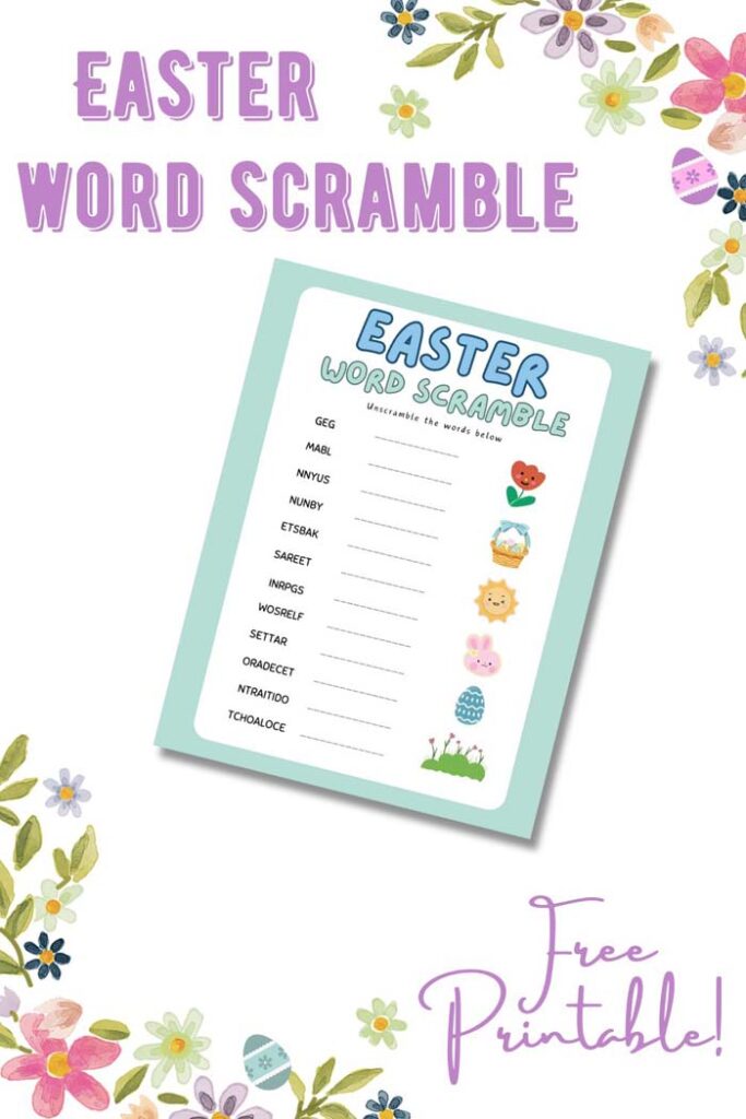 Easter Word Scramble – Mom vs the Boys