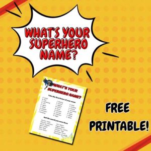 Superhero Name Generator Printable – Mom vs the Boys