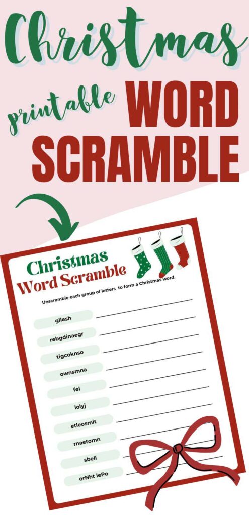 Christmas Word Scramble Printable